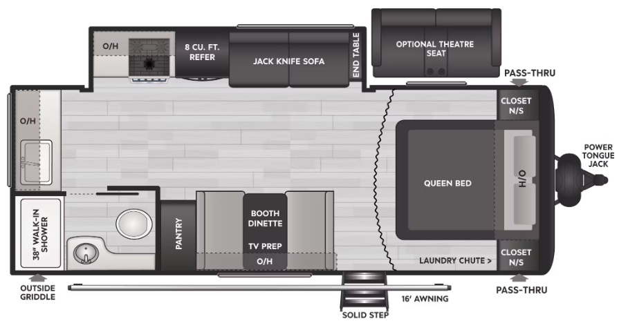 2023 KEYSTONE HIDEOUT 22MLSWE, , floor-plans-day image number 0